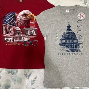 Washington D.C. Graphic Shirt Set - Red and Gray